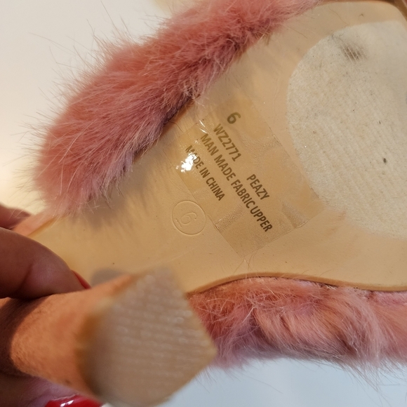 LEMONADE pink furry plush slip in stilletos size 6 - Picture 12 of 13